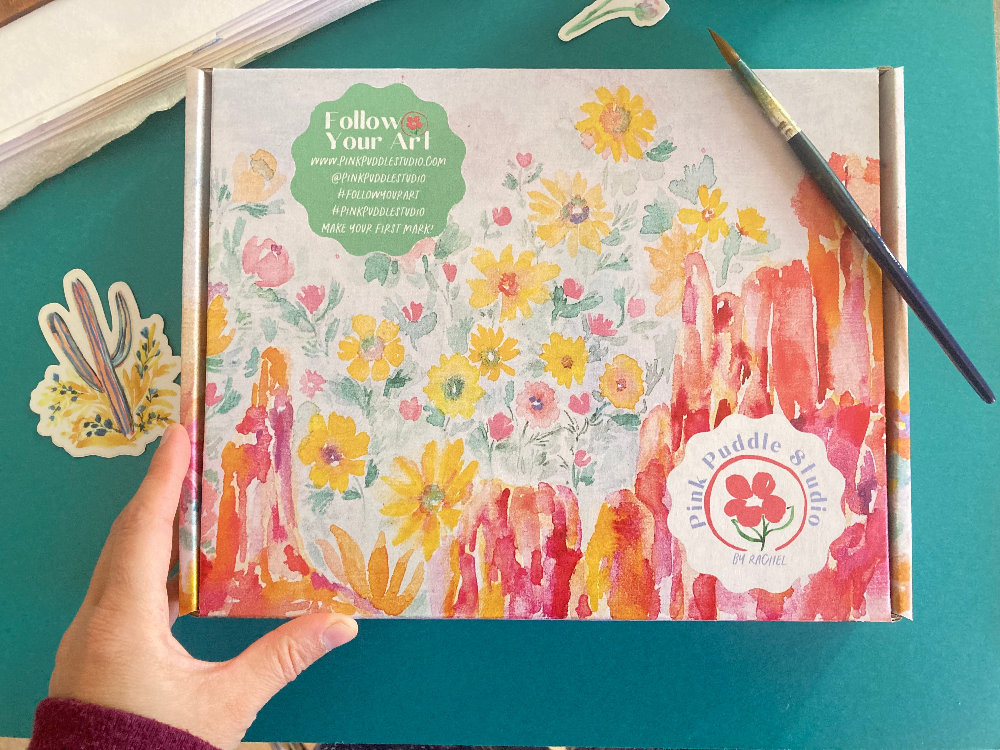 Pink Puddle Studio: Artful Packaging for Watercolor Kit Delights Customers