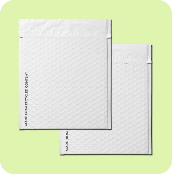 Premium Recycled Bubble Mailers | Arka - white recycled bubble mailers - image 2 of 4