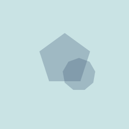 pentagon shape icon blue background