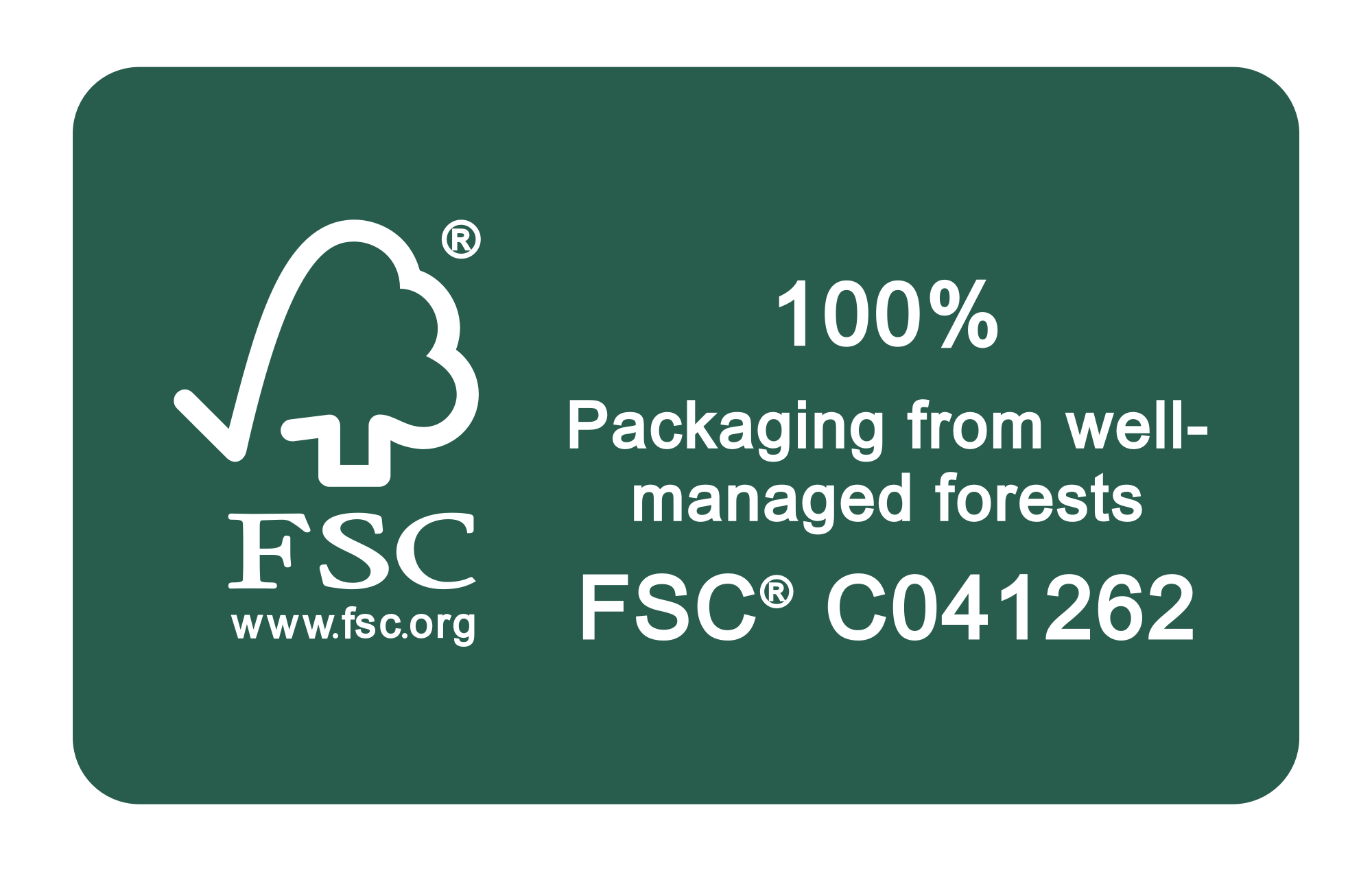 FSC packaging from well-managed forests certificate